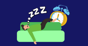 A circular infographic titled 'Root Causes' illustrates an interconnected cycle of emotional and psychological barriers: Fear (shaking figure), Perfectionism (frustrated individual), Lack of Clear Goals (unchecked list), Low Energy and Motivation (slumped posture), and Overwhelm (burdened by tasks). Arrows connect these elements around a central gray circle, emphasizing their cyclical influence on productivity and well-being against a deep blue backdrop.