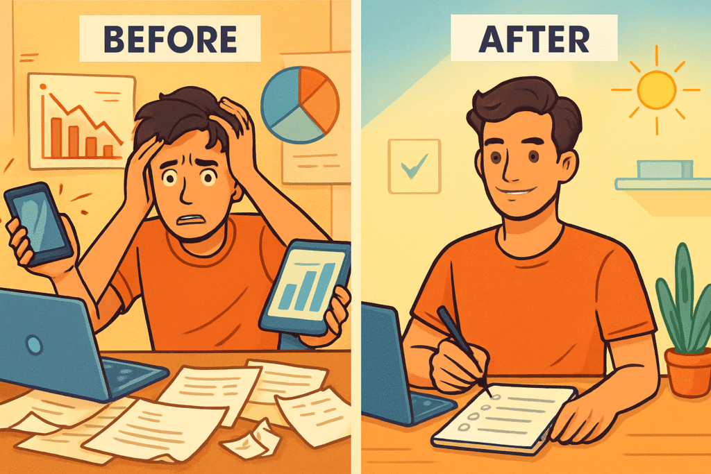 Transformation from failed morning routine to successful sustainable habits