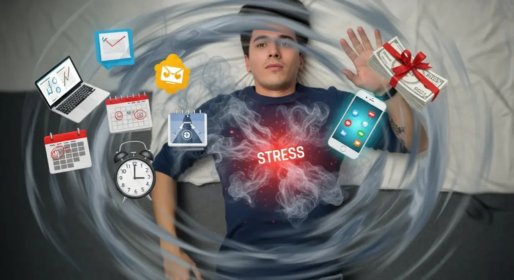 Person overwhelmed by chaos, not ideal for starting fresh