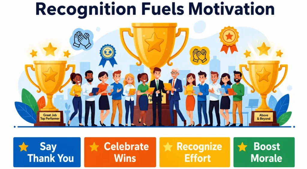 Employee recognition boosts motivation, morale, engagement, and workplace performance