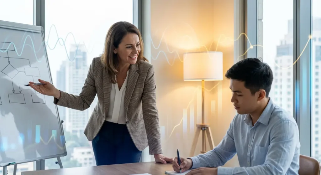 Client comparing traditional coaches versus NLP-certified coaches for competitive advantage