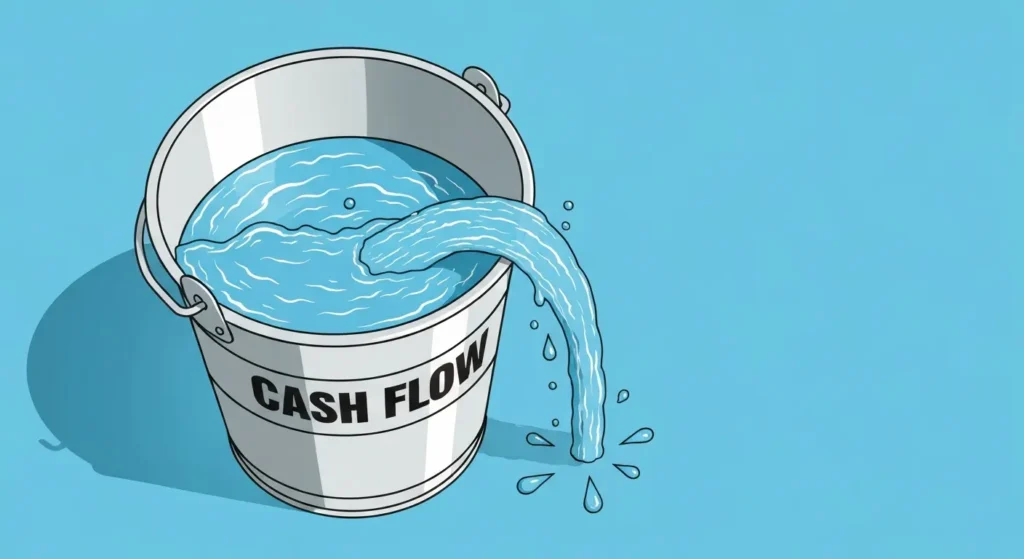 Illustration showing cash flow challenges during business growth