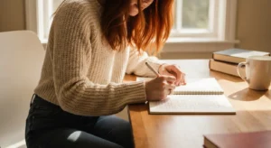 Person breaking limiting beliefs to move forward in life