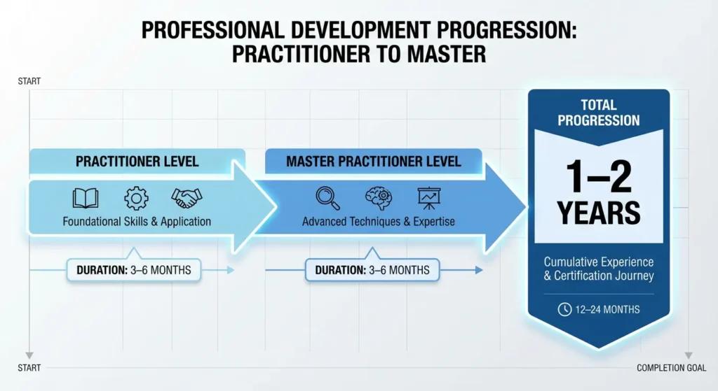 NLP practitioner and master practitioner timeline chart