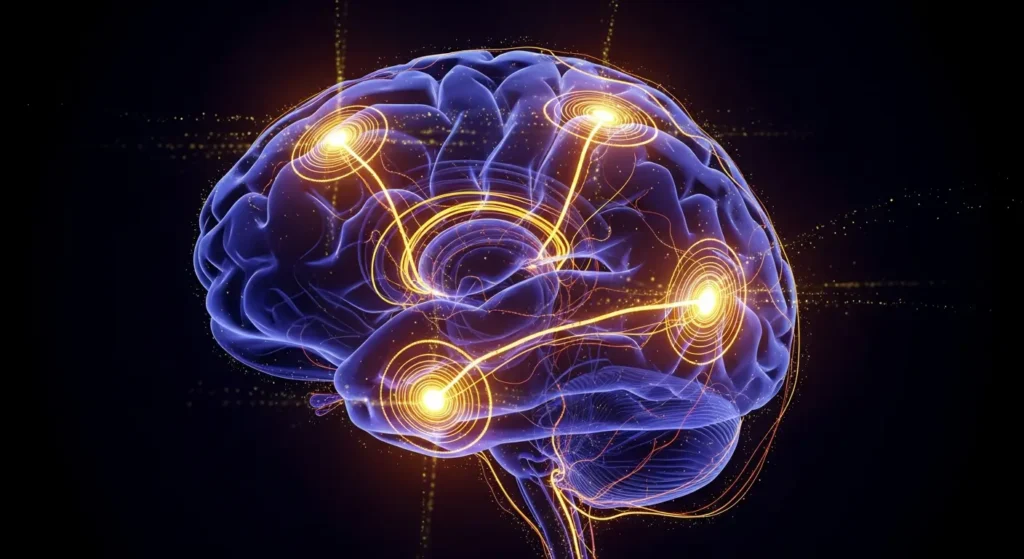 Glowing brain neural connections illustrating how Mindset Training rewires procrastination patterns