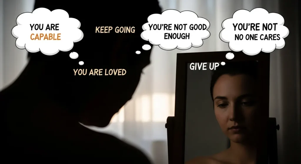 Illustration of self-awareness helping uncover limiting beliefs