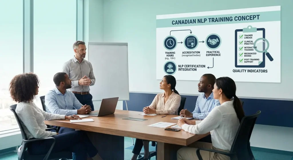 Checklist and magnifying glass symbolizing how to evaluate NLP training programs