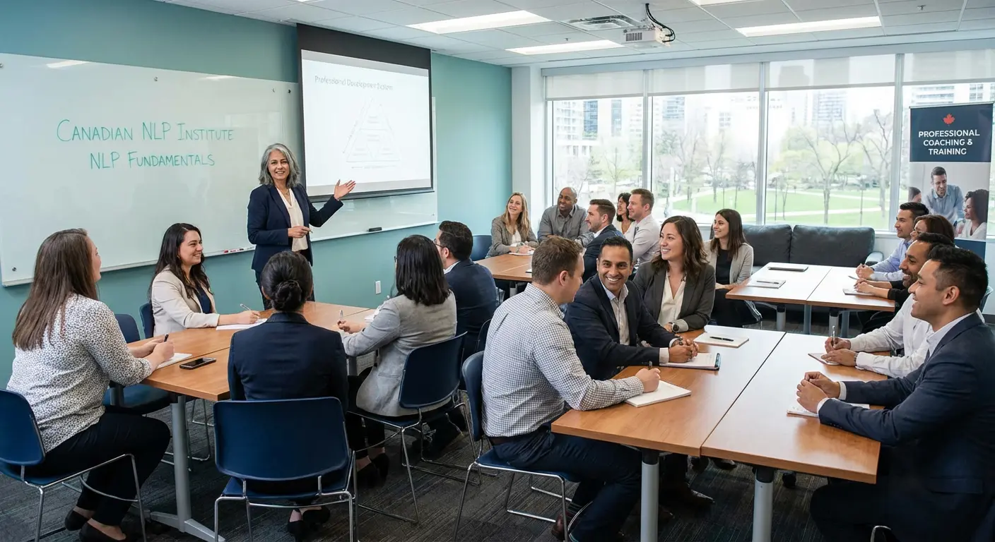 Classroom session for a professional NLP Training Program in Canada