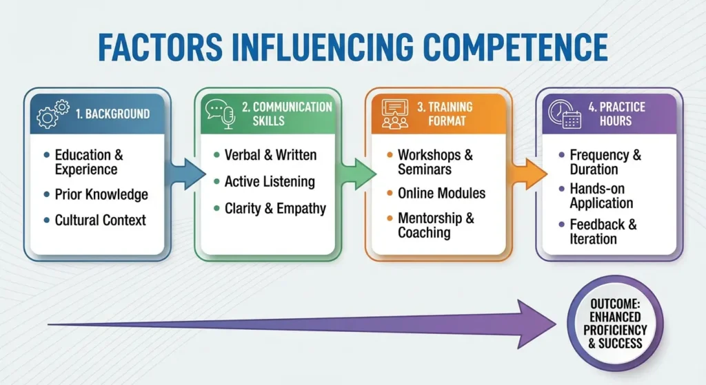 Infographic showing factors that affect NLP learning speed