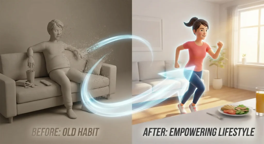 Swish Pattern visualization showing how NLP techniques replace unwanted habits