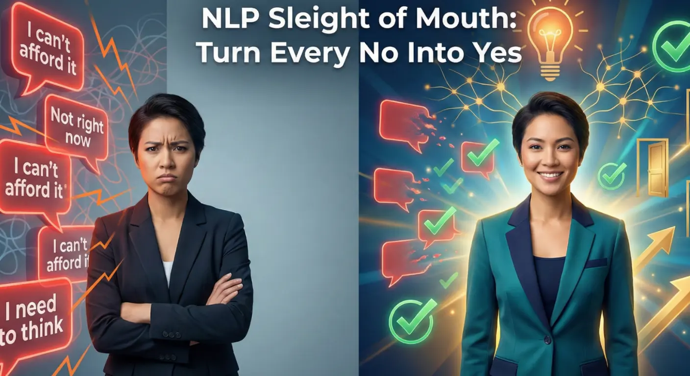 NLP Sleight of Mouth turning objections into positive outcomes with reframing for better communication