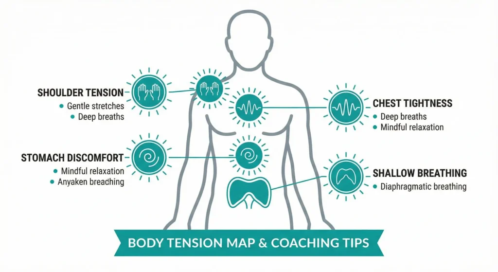 Infographic showing physical signals of energy blocks