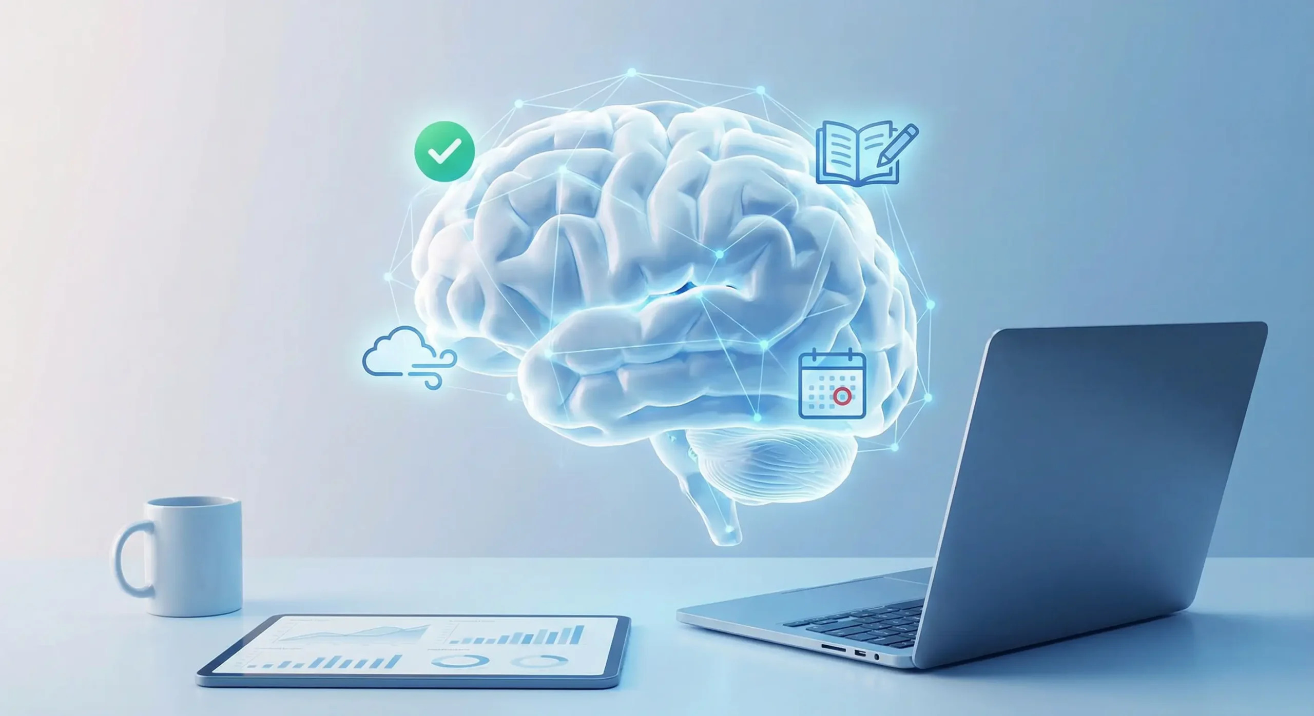 micro-habits for entrepreneurs illustrated with brain circuits and productivity systems