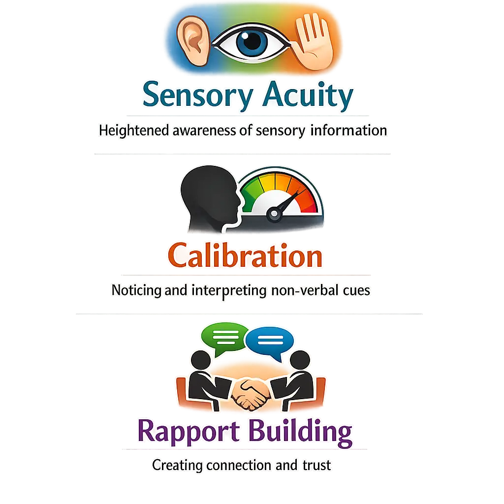 Three pillars of NLP non-verbal communication