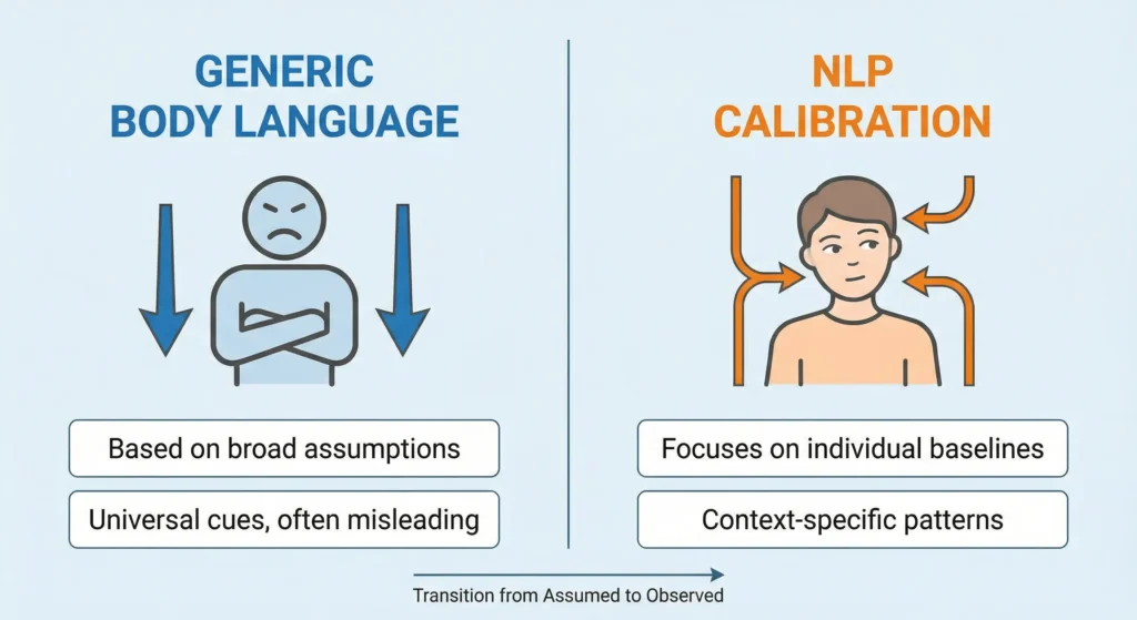 NLP calibration vs traditional body language reading