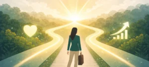 Woman choosing path toward success and growth, symbolizing finding your Coaching Niche