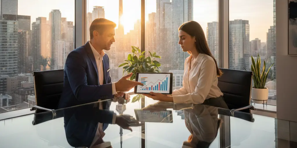 Professional meeting illustrating Life Coach vs Business Coach strategy and growth focus