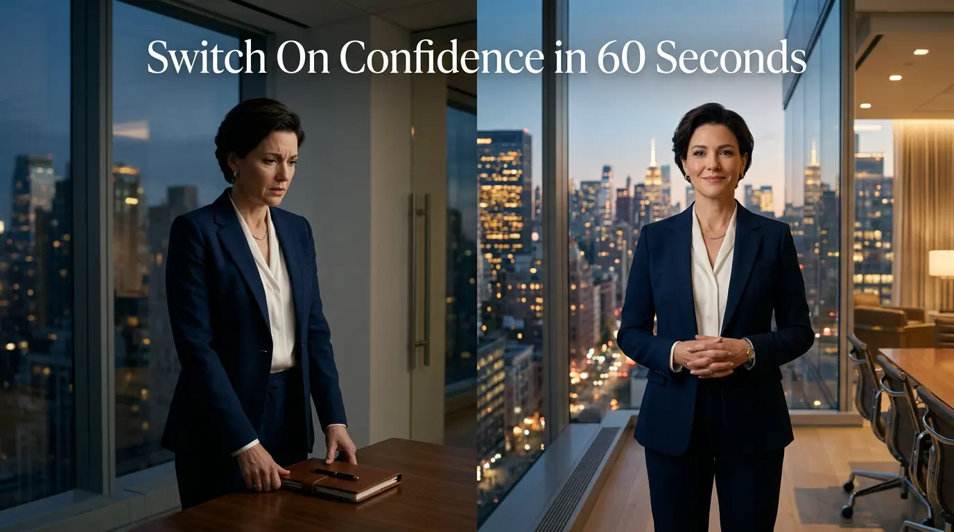 executive overcoming imposter syndrome using behavioral anchoring confidence technique in high stakes leadership setting