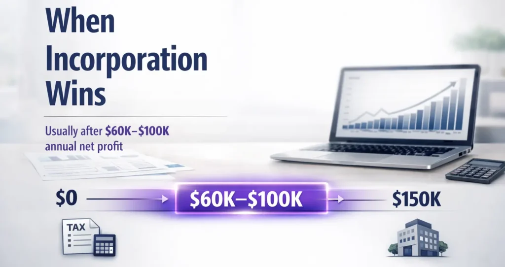 The $60,000 to $100,000 Threshold: When Incorporation Starts to Win