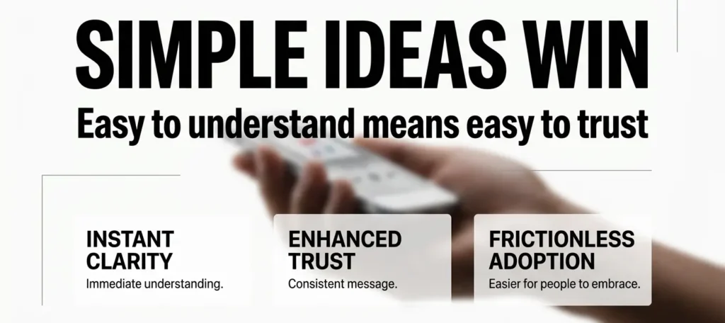 Persuasive communicators build trust through clear simple ideas and easy to understand messaging