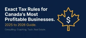 Canada tax rules for profitable consulting, coaching, tech, and real estate businesses 2025