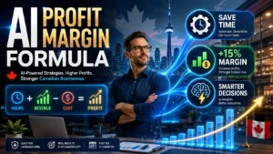AI profit margin formula helping Canadian businesses save time, boost profits and growth.