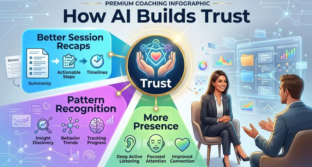 AI helps coaches build trust through better recaps, pattern recognition, and active listening