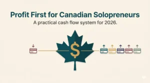 Profit First cash flow system for Canadian solopreneurs showing income allocation across accounts