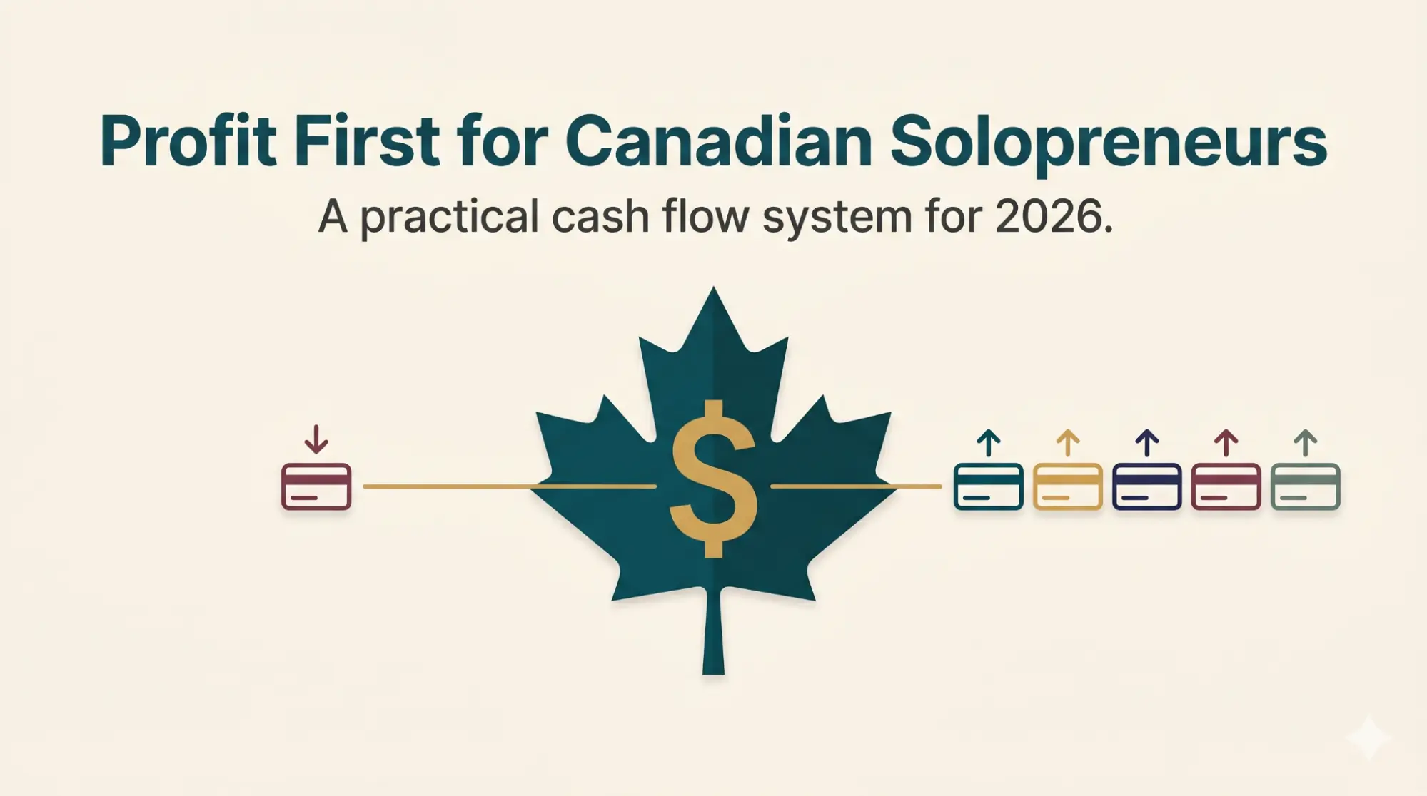 Profit First cash flow system for Canadian solopreneurs showing income allocation across accounts