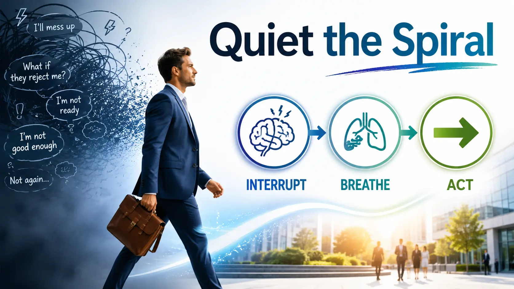 NLP Certified PAUSE Method to interrupt negative thoughts, breathe calmly and take confident action.