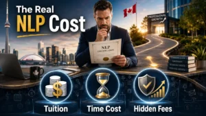 Professional reviewing NLP certification costs in Canada including tuition, time, and fees
