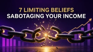 Seven limiting beliefs sabotaging your income and holding back financial growth, confidence, and success.