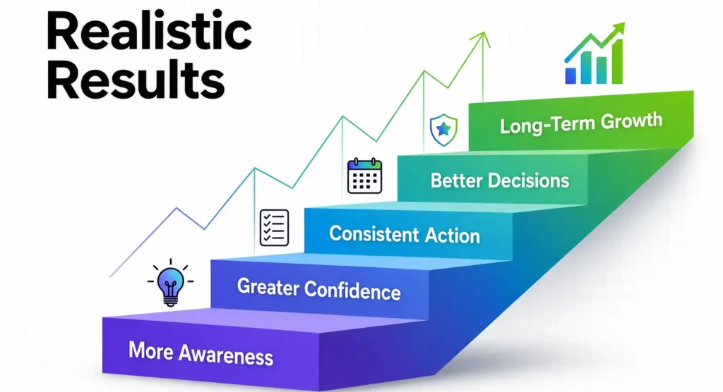 Realistic results from an abundance mindset through awareness, action, better decisions, and growth.