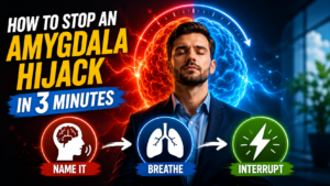 How to stop an amygdala hijack with a 3-minute reset using naming, breathing, and interruption